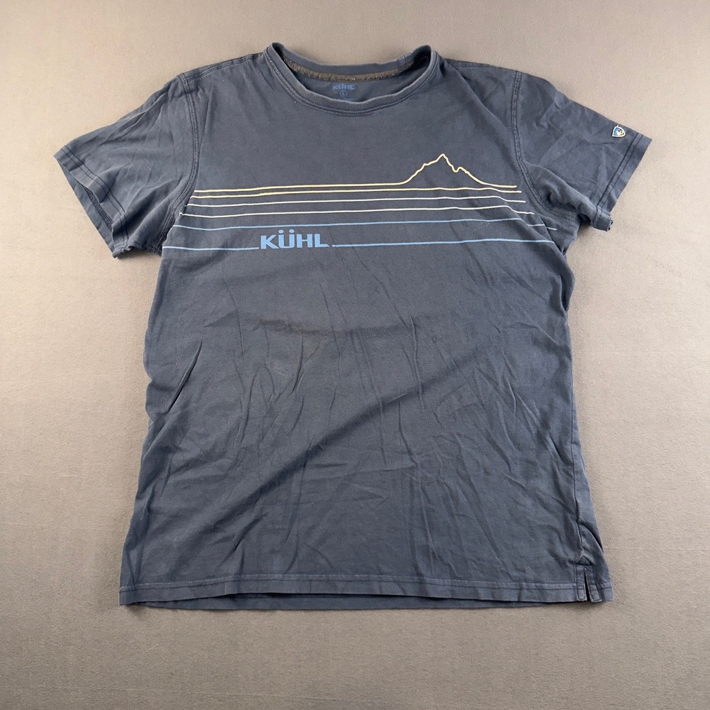 Kuhl Mens Wildfibre Organic Cotton Mountain Graphic T-Shirt Blue Large